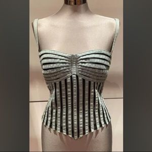 Cadolle Paris corset style denim & mesh top